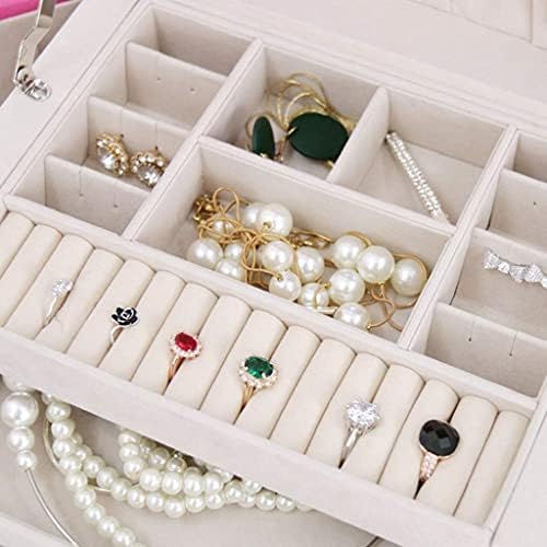 מארגן תכשיטים קופסא קופסת תכשיטים רב -פונקציונלית לעגילי עגבורים מארגן תכשיטים עם 3 מגירות מארז תכשיטים