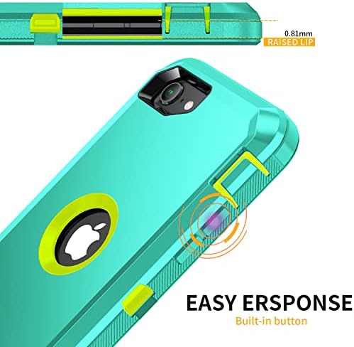 Regsun לאייפון SE 2022/2020 מארז, מגן מסך מובנה, הגנה מפני גוף מלא עם גוף מלא זעזועים, מחוספס כבד משפיע