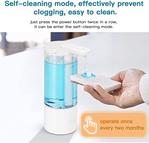 מתקן סבון נוזלי אוטומטי, 15.37oz נטען נטען נטול מגע מתקן חיטוי ידיים, משאבת קרם עם 2 נפח סבון מתכוונן
