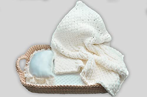 סל החלפת תינוקות פרימיום-סל משה טבעי בעבודת יד עם כיסוי ושמיכה עמידים במים, מחצלת החלפת תינוקות עם כרית,