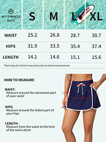 חצאית השחייה המפוצלת של אטרקו לנשים במותניים גבוה