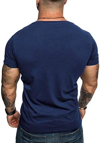 חולצת טי יומיומית של גברים V צוואר- חולצת טור