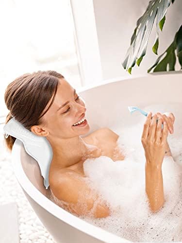 IHVEWUO S9A כרית אמבטיה נושמת כרית אמבטיה נושמת עם 6 כוסות יניקה נגד החלקה 4D רשת רכה מכרית אמבטיה עם