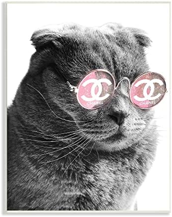 תעשיות סטופל חתול אופנתי לובש משקפי שמש ורודים אופנת גלאם, עיצוב מאת זיווי לי