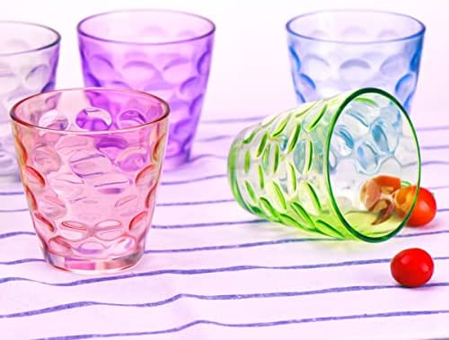 שתיית משקפיים מים זכוכית כוסות זכוכית כוסות 10.2 אונקיה צבעוני 300 מיליליטר זכוכית מים מיץ קוקטייל משקפיים