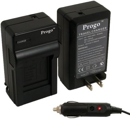 Progo DMW-BCM13 מצלמה דיגיטלית סוללה מהירה ומטען נסיעות עם מתאם רכב ויורו תואם ל- Panasonic VSK0800