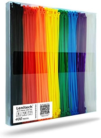 Lenitech 8 אינץ '400 יח' קשרי כבלים רב-תכליתיים, צבעוניים שונים
