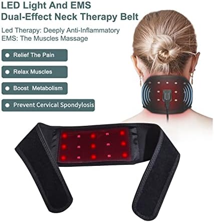 טיפול באור אדום של Tenqiu לעטוף צוואר, קרוב לטיפול במנורות אינפרא אדום עם טיימר וחוזק 5 רמות, מכשיר