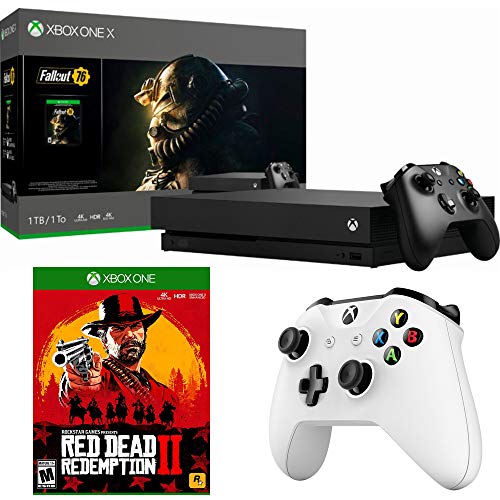 Microsoft Xbox One X 1 TB Fallout 76 צרור עם משחקי Rockstar Red Dead Redemption 2 עבור Xbox One & Microsoft