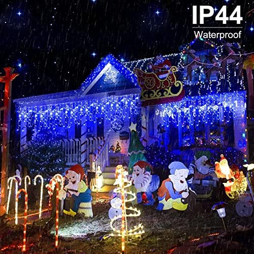 אורות קרח חיצוניים, 40ft. 432 LED אורות חג מולד עם 81 טיפות, אורות פיות נצנוץ לעומק עם מרחוק וטיימר,