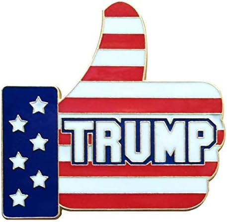 קנדיסן דונלד טראמפ אגודל למעלה פין-תוצרת ארהב-נשיא טראמפ מתנה, מתכת אמייל כפתור על אמריקאי דגל