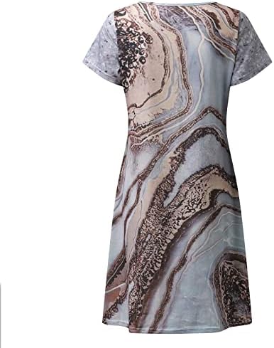 נשים של 2023 קיץ שמלה מזדמן בוהמי פרחוני עמוק צווארון קצר שרוול אונליין שמלה