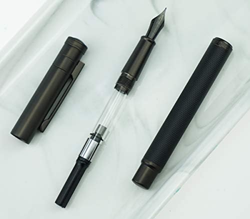הונגדיאן שחור יער מתכת עט נובע, יפה עץ מרקם בינוני ציפורן כתיבה משרד עט