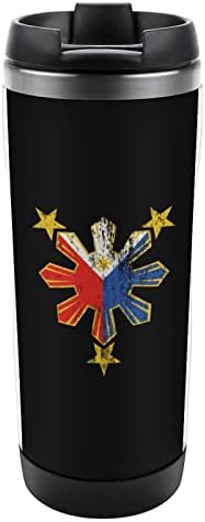 כוכבים דגל הפיליפינים דגל קפה לשימוש חוזר ספל מבודד נסיעות שתייה כוס בקבוק מים עם מכסה