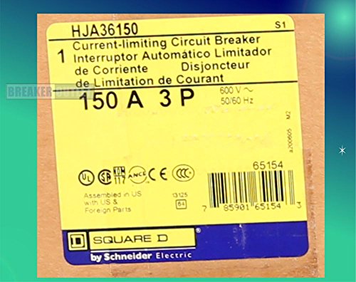 ריבוע חדש D HJA36150 מפסק מעגל POWERPACT ABC שלב 3 מוט 150A 600V