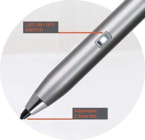 Navitech Silver Mini Point Point Digital Active Stylus PEN תואם ל- HTC ONE M9 / HTC ONE / HTC ONE