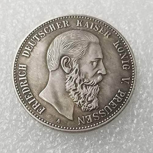 1888 מדינה גרמנית 5 Mark-Friedrich III Dollar Silver Silver Antique 376