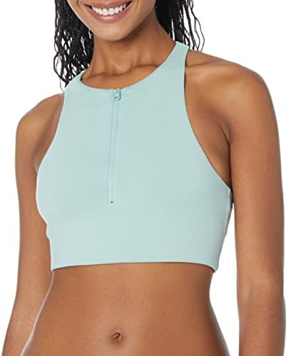 SAGE Activewear לחות לנשים מגלגלת Racerback ללא רוכסן קדמי רוכסן קדמי חזיית ספורט יוגה אתלטית