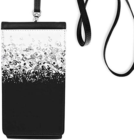 פלאפג מוסיקה לבנה הערות טלפון שחור ארנק ארנק סמארטפון תלוי עור דמוי עור שחור