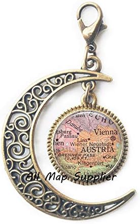 AllMapsupplier אופנה רוכסן רוכסן ירח, אוסטריה מפה רוכסן ירח משיכת רוכסן, אוסטריה רוכסן ירח, אבזם אבזרי