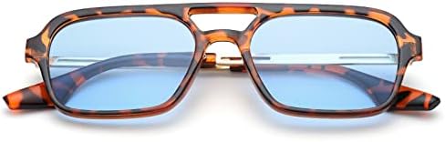 משקפי שמש טייס שטוחים משנות ה -70 לגברים נשים, משקפיים מלבניים בגווני הגנה על 400