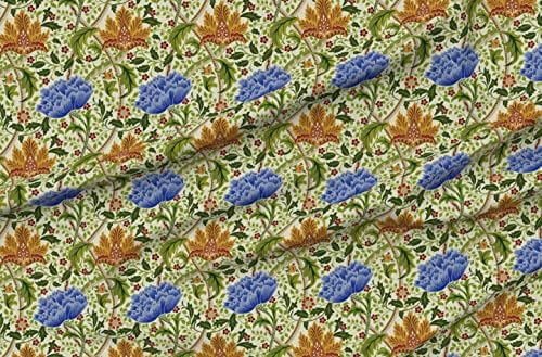 כף פרח בד-ויליאם מוריס ויקטוריאני אומנויות ומלאכות רוח בציר פרחוני מודפס על כותרת חתימה כותנה בד רבעון