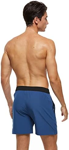 מכנסיים קצרים של Ursus Copia גברים גברים גברים מתיחים גזעי שחייה מכנסיים קצרים מהיר יבש עם כיסי רוכסן