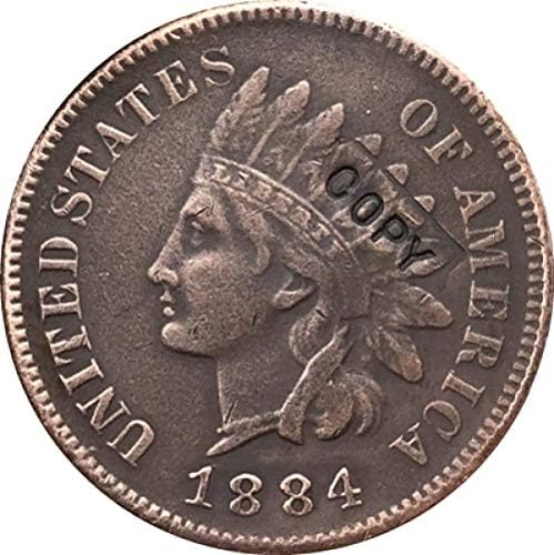 1884 עותק מטבעות ראש הודי העתק מטבע מטבע חידוש Copysoevenir