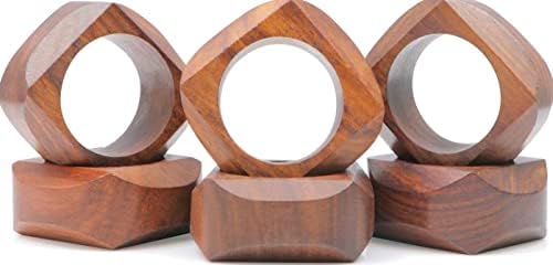 סט טבעת מפית מעץ של 12 מחזיקים בעלי מלאכה מעוצבים בשולחן ארוחת ערב קישוטי קישודים מתנות עיצוב