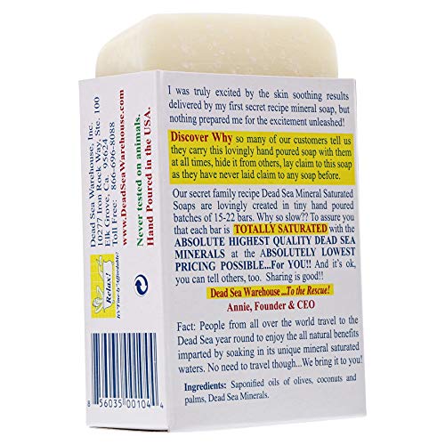 מחסן ים המלח - מינרלים מדהימים פנים מקוריים ובר גוף-3.5 עוז-סבון מלח ים המלח-הכל טבעי-מרגיע ותומך בעור