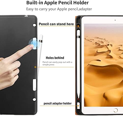 מארז אייפד עור Gexmil 9.7 אינץ '2018/2017, עם מחזיק עיפרון אפל מובנה, מיישם כיסוי פוליו של עור פרה על