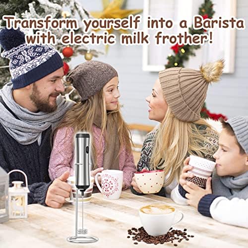 חשמלי חלב מקציף, כף יד עם נירוסטה סטנד-טעינת קצף יצרנית, כפול להקציף מיני בלנדר חשמלי מיקסר קפה מקציף
