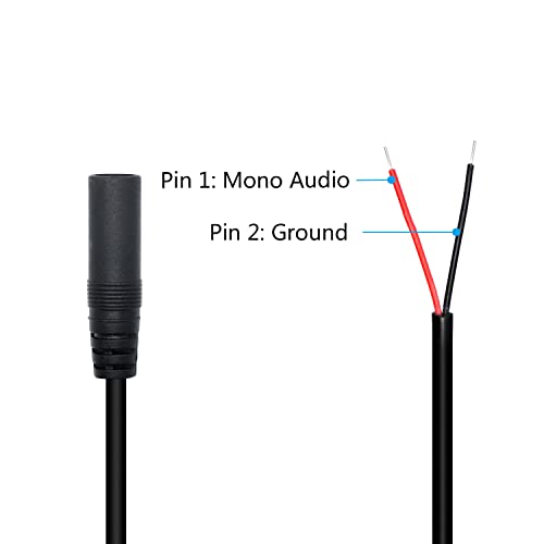 4-חבילה 3.5 מ מ נקבה תקע חשוף חוט פתוח סוף, 2 מוט 1/8 3.5 מ מ נקבה תקע חשוף חוט אודיו חוט החלפת כבל,