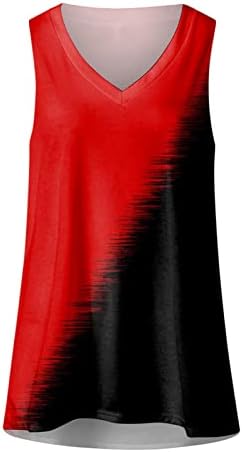 GDJGTA נשים עניבת צבע מזדמן צבע טנק מודפס גופית נ 'צוואר חולצת טריקו ללא שרוולים גופיות אימון נקבות