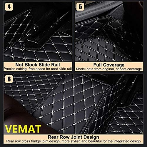 מחצלות רצפת רכב VEMAT מיועדות בהתאמה אישית עבור טויוטה לנד קרוזר פראדו 7 מושבים 2018-2020 כל שטיחי עור