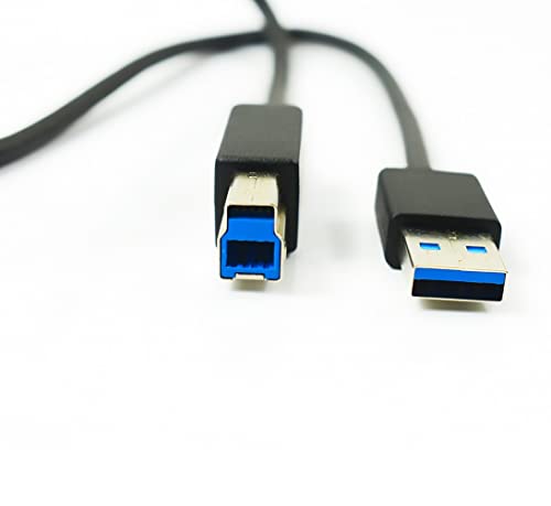Hanzhiqiang USB3.0 זכר ל- USB3.0 B כבל זכר, USB 3.0 כבל נתונים כבל מדפסת מחבר תואם למדפסות, סורקים,