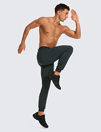 Crz יוגה לגברים מתרוצצים - 29 '' התאמה רזה מתאימים אימון קל משקל קל משקל עם מכנסי רוכסן עם כיסי רוכסן