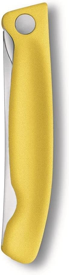 ויקטורינוקס סכין קילוף מתקפלת קלאסית שוויצרית בגודל 4.3 אינץ ' עם קצה גלי בצהוב