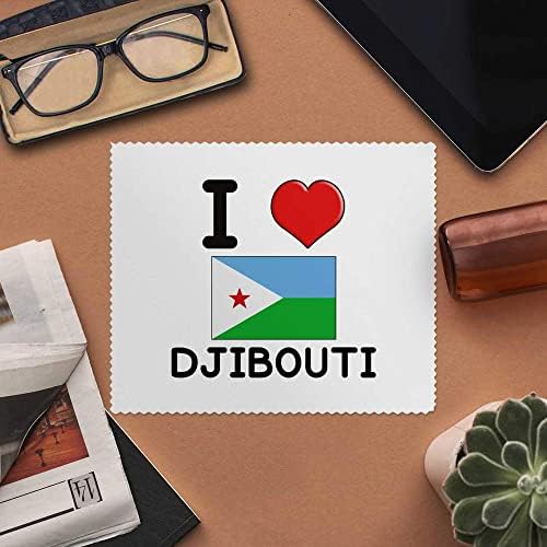 עזידה 2 x 'אני אוהב Djibouti' עדשת מיקרו -סיב/משקפיים מטליות ניקוי