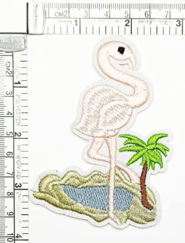 פלמינגו דקל עץ אוקיינוס קריקטורה ילדי ילדים ברזל על תיקוני פעילויות רקום לוגו להלביש ג ' ינס מעילי כובעי