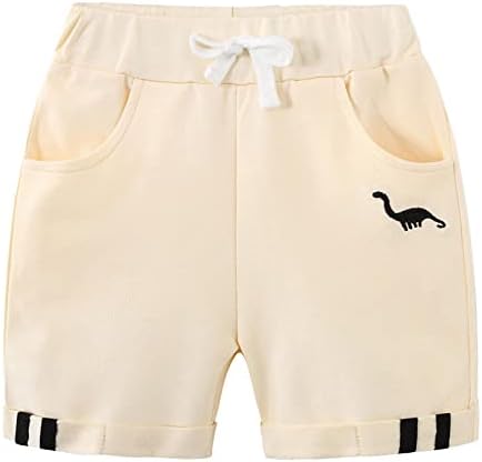 בנים פעוטות תינוקות חינם מושכים מכנסי כותנה קצרים בצבע אחיד ג'וג'ר צ'ינו מכנסיים קצרים עם כיסים