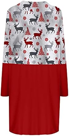 קל משקל חולצות לנשים-נשים של חג המולד פתית שלג הדפסת צווארון עגול ארוך שרוול סוודר הסווטשרט שמלת חולצות