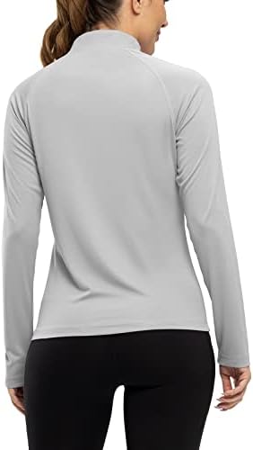 חולצות טיול לנשים של Rdruko מהירות שרוול ארוך רבע שרוול ארוך רוכסן UV SPF UPF 50+ הגנת שמש חולצות חיצוניות