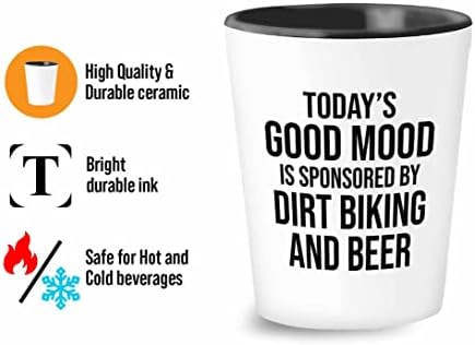 כוס שוט תחביב 1.5 עוז-אופני עפר ובירה-אופני הרים, רכיבה על אופניים, חובב אופניים, חובב אופניים, אופני