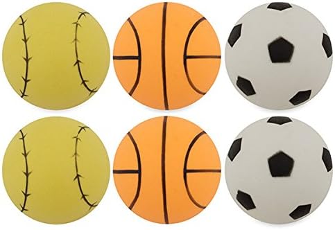 Champion Sports 1 חבילת כדור טניס שולחן כוכבים - נושא ספורט פינג פונג כדורי פונג, סט של 6, עם עיצוב