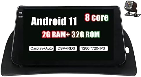 Android Autoradio 2 אינץ '2 יחידת ראש DIN לרנו קנגו 2015-2018 עם תמיכה במצלמה אחורית WiFi Bluetooth