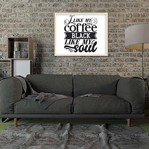 על ידי שלט פלאק עץ 16 x 20 לא ממותג, אני אוהב את הקפה שלי, שלט חווה ממוסגר, שלטי עיצוב קיר קישוטי תלייה,