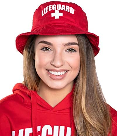 מציל מורשה רשמית אדום דלי כובע לגברים & מגבר; נשים, יוניסקס רך כותנה עבור שמש חוף בריכה