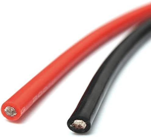2.5 מ 'שחור + 2.5 מ' אדום 14 אוג עמיד בחום רך סיליקון חוט כבל גמיש תקוע נחושת כבלים עבור מסוק מסוק