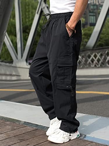 גורליטר צד מזדמן של גברים מכתבי המותניים המותניים מכנסיים אימון מכנסי רץ עם כיס דש